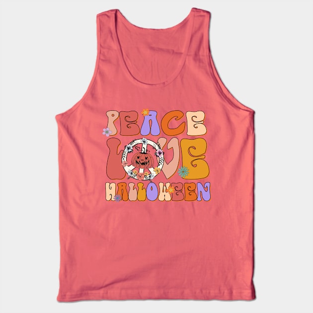 Peace Love Halloween Tank Top by EliseOB